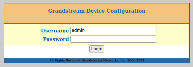 登录 Grandstream