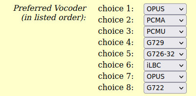 Vocoder OPUS 选项