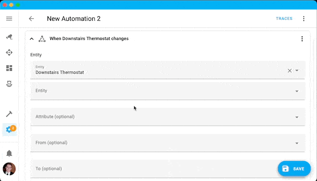 Screenshot showing the new 自动化 editor 状态 and 属性 value selector