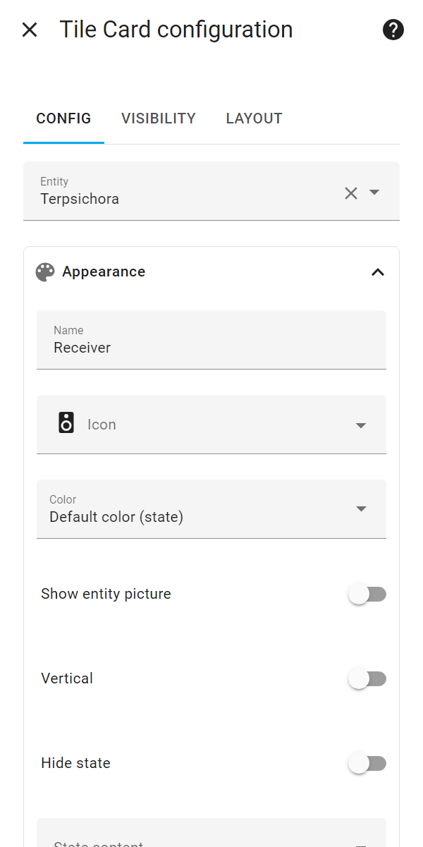Example of a visual editor for a 卡片