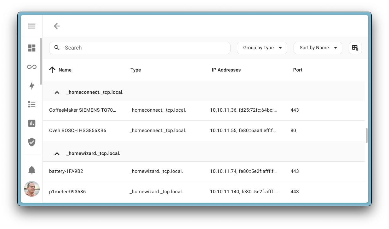 新的ZeroConf/mDNS浏览器的屏幕截图,显示了Home Assistant的内部发现过程。