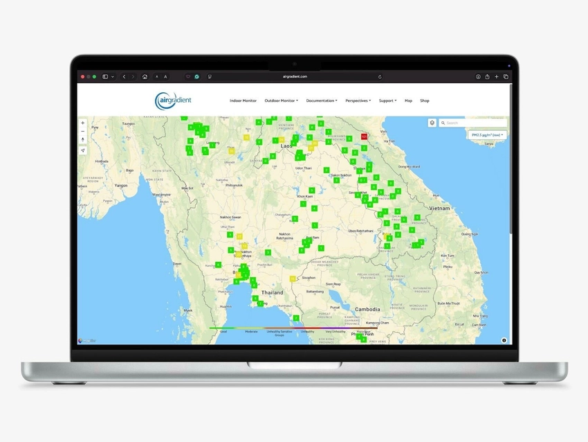 在线 AirGradient 空气质量地图