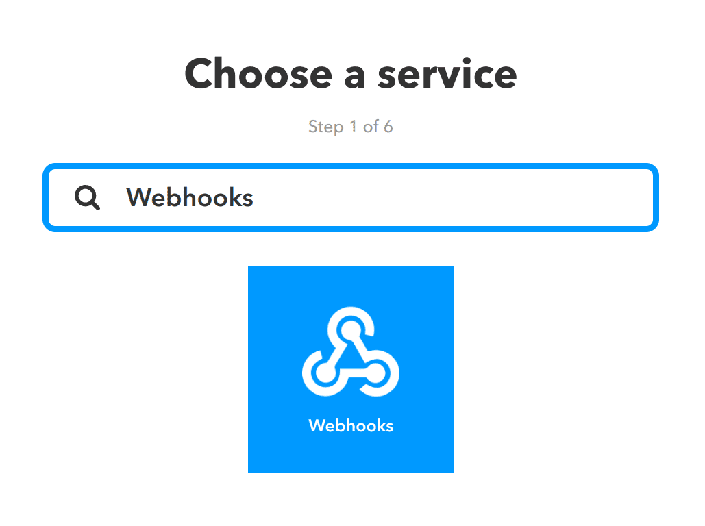 Choose "Webhooks" service.