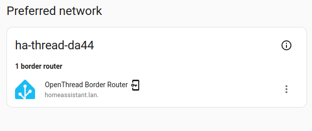 Home Assistant thread preferred network ha only